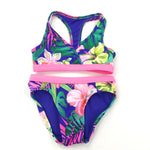 Flowers Blue Bikini - Girls 5 Years