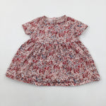 Flowers Pink Jersey Dress - Girls 3-6 Months