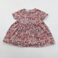 Flowers Pink Jersey Dress - Girls 3-6 Months