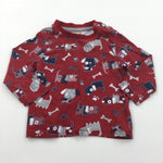 Dogs Red Long Sleeve Top - Boys 3-6 Months