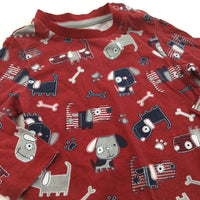 Dogs Red Long Sleeve Top - Boys 3-6 Months