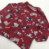 Dogs Red Long Sleeve Top - Boys 3-6 Months