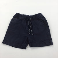 Navy Lightweight Cotton Shorts - Boys 3-6 Months