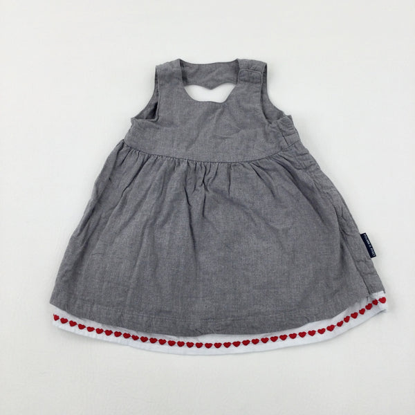 Hearts Grey Dress - Girls 3-6 Months