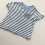 Blue & White Striped T-Shirt - Boys 3-6 Months