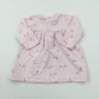 Animals Pink Cotton Dress - Girls 3-6 Months