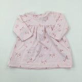 Animals Pink Cotton Dress - Girls 3-6 Months