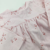 Animals Pink Cotton Dress - Girls 3-6 Months