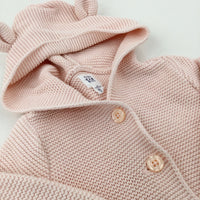 Pink Knitted Hoodie - Girls 3-6 Months