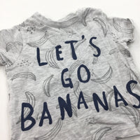 'Let's Go Bananas' Grey T-Shirt - Boys 3-6 Months