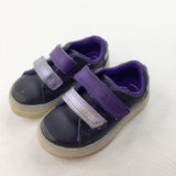 Dragonfly Black & Purple GloMover Light Up Soles Velcro Shoes - Girls - Shoe Size 4G