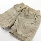 Beige Cotton Shorts - Boys 18-24 Months