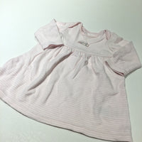'Petite Bebe' Pink & White Striped Jersey Dress - Girls 3-6 Months