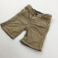 Tan Chino Shorts with Adjustable Waistband - Boys 6-9 Months