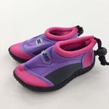 Grey, Pink & Purple Beach Shoes - Girls - Shoe Size 5