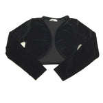 Black Velour Wrap Around Cardigan - Girls 7-8 Years