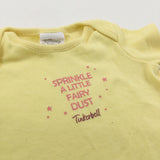 'Sprinkle A Little Fairy Dust Tinkerbell' Yellow Short Sleeve Bodysuit - Girls Newborn