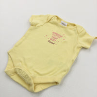 'Sprinkle A Little Fairy Dust Tinkerbell' Yellow Short Sleeve Bodysuit - Girls Newborn