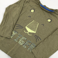 'Tiger' Khaki Long Sleeve Top - Boys 5-6 Years