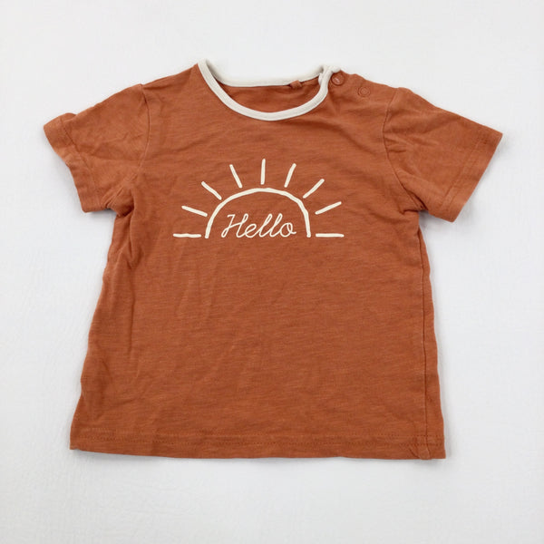 'Hello' Sun Orange T-Shirt - Boys 6-9 Months