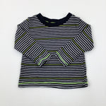Striped Black & Green Long Sleeve Top - Boys 6-9 Months