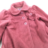 Dusty Pink Fleece Lined Coat with Detachable Flower - Girls 18-24 Months