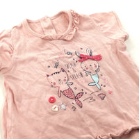 'Splish & Splash' Catmaid & Rabbitmaid Pink T-Shirt - Girls 3-6 Months
