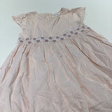 Pale Pink Spotty Cotton Party Dress with Cotton & Net Underskirt - Girls 9-12 Months
