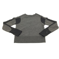 Mesh Panels Black & Charcoal Grey Lightweight Sweatshirt/Top - Girls 7-8 Years