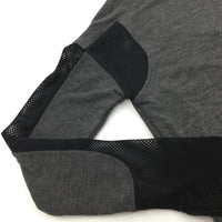 Mesh Panels Black & Charcoal Grey Lightweight Sweatshirt/Top - Girls 7-8 Years