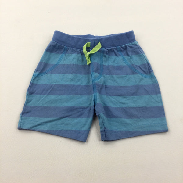 Blue Striped Lightweight Jersey Shorts - Boys/Girls 9-12 Months