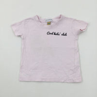 'Cool Kids Club' Pink Cotton T-Shirt - Girls 6-9 Months