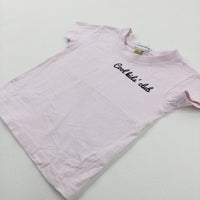 'Cool Kids Club' Pink Cotton T-Shirt - Girls 6-9 Months