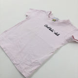 'Cool Kids Club' Pink Cotton T-Shirt - Girls 6-9 Months