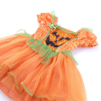 Sequins Pumpkin Orange Halloween Costume Dress - Girls 1-2 Years
