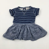 Striped Blue Dress With Pockets - Girls 6-9 Months