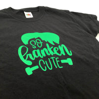 'Franken Cute' Black Halloween T-Shirt - Boys/Girls 5-6 Years