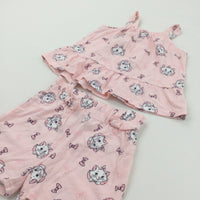 Aristocats Marie Pink Tunic Vest Top & Jersey Shorts Set - Girls 2-3 Years