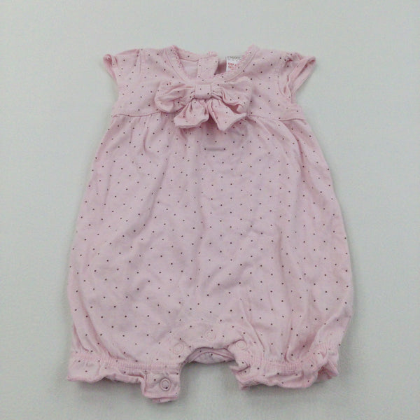 Spotty Pink Jersey Romper - Girls 0-3 Months