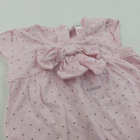 Spotty Pink Jersey Romper - Girls 0-3 Months