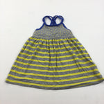 Grey, Yellow & Blue Striped Jersey Sun Dress - Girls 18-24 Months