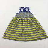 Grey, Yellow & Blue Striped Jersey Sun Dress - Girls 18-24 Months