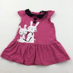 Rabbits Pink & Black Lightweight Jersey Dress - Girls 18-24 Months