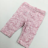 Cats & Flowers Pink Leggings - Girls 0-3 Months