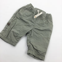 Sage Green Lined Cotton Trousers - Boys Newborn
