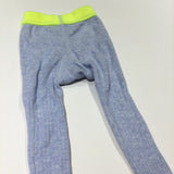 Lime Green & Blue Ribbed Tights - Girls 0-3 Months
