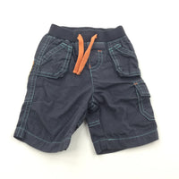 Navy Cotton Pull On Cargo Trousers - Boys Newborn