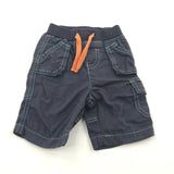 Navy Cotton Pull On Cargo Trousers - Boys Newborn