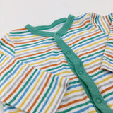 Colourful Striped Cotton Babygrow - Boys 9-12 Months
