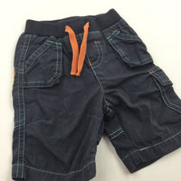 Navy Cotton Pull On Cargo Trousers - Boys Newborn